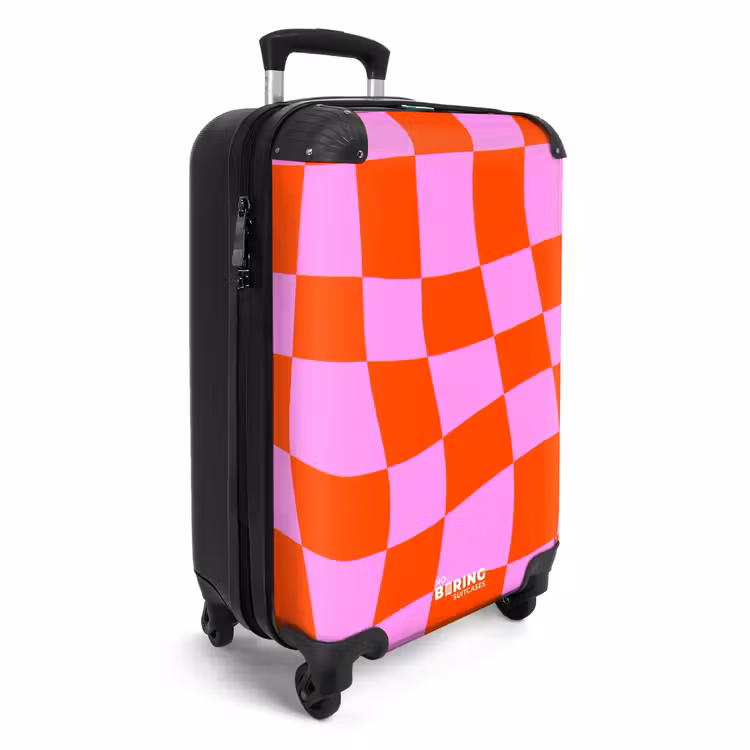 CaseSwap™ - Gewelltes Schachbrettmuster in Rot und Rosa — 2