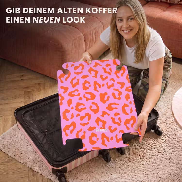 CaseSwap™ - Pantherdruck in Rot auf rosa Hintergrund — 3