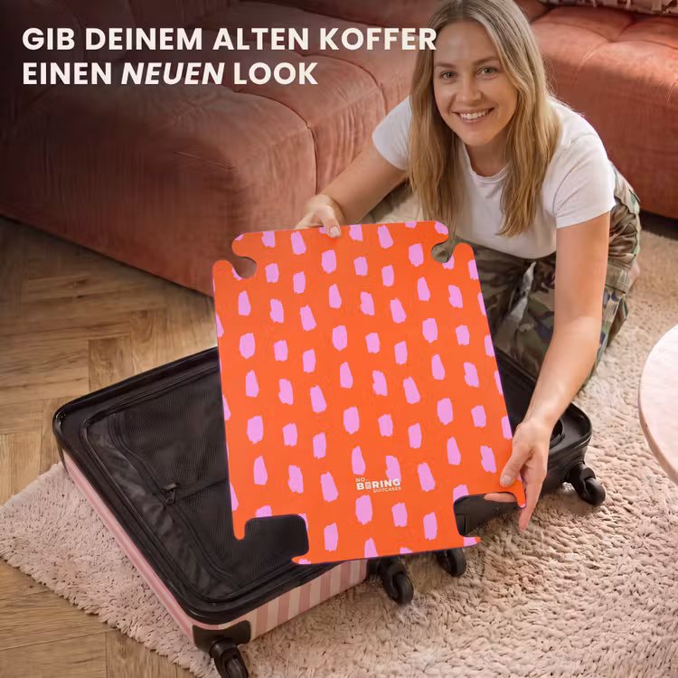 CaseSwap™ - Punktmuster in Rosa auf leuchtend rotem Hintergrund — 3