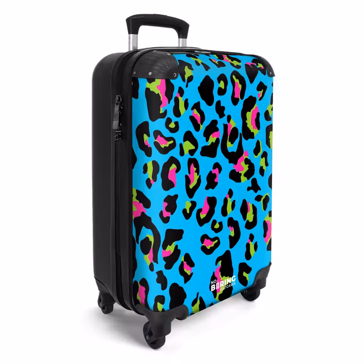 CaseSwap™ - Panther-Muster in Neonfarben auf blauem Hintergrund — 2