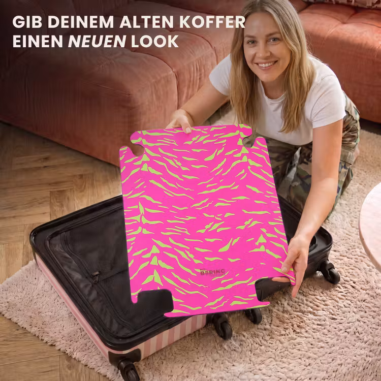 CaseSwap™ - Leuchtend rosa Tigerdruck mit lindgrünen Streifen — 3