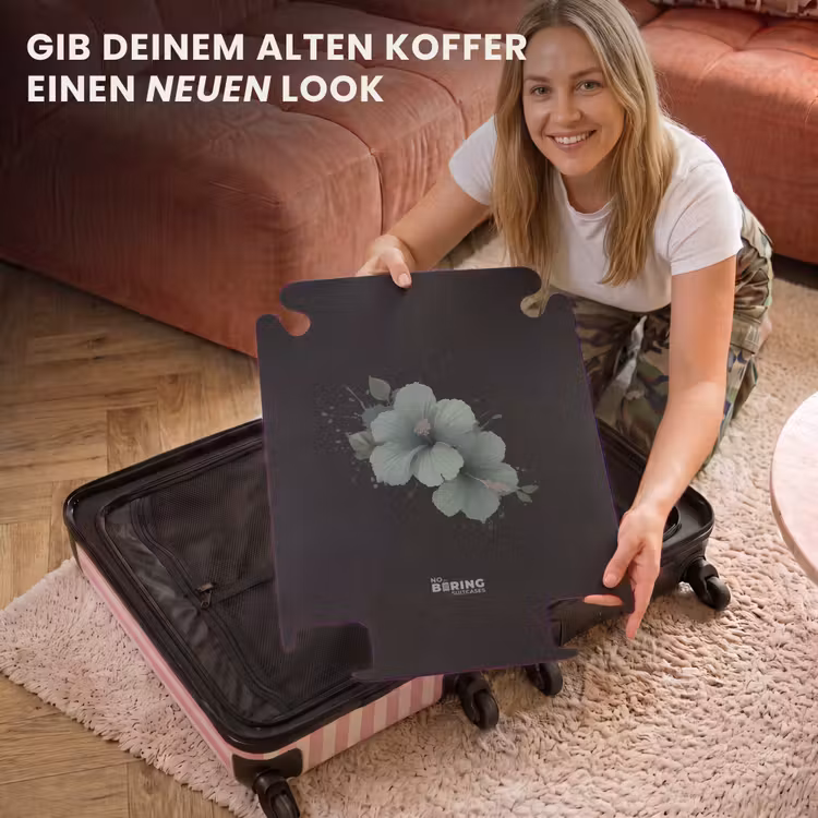 CaseSwap™ - Schwarzer Hintergrund mit grüner Hibiskusblüte — 3