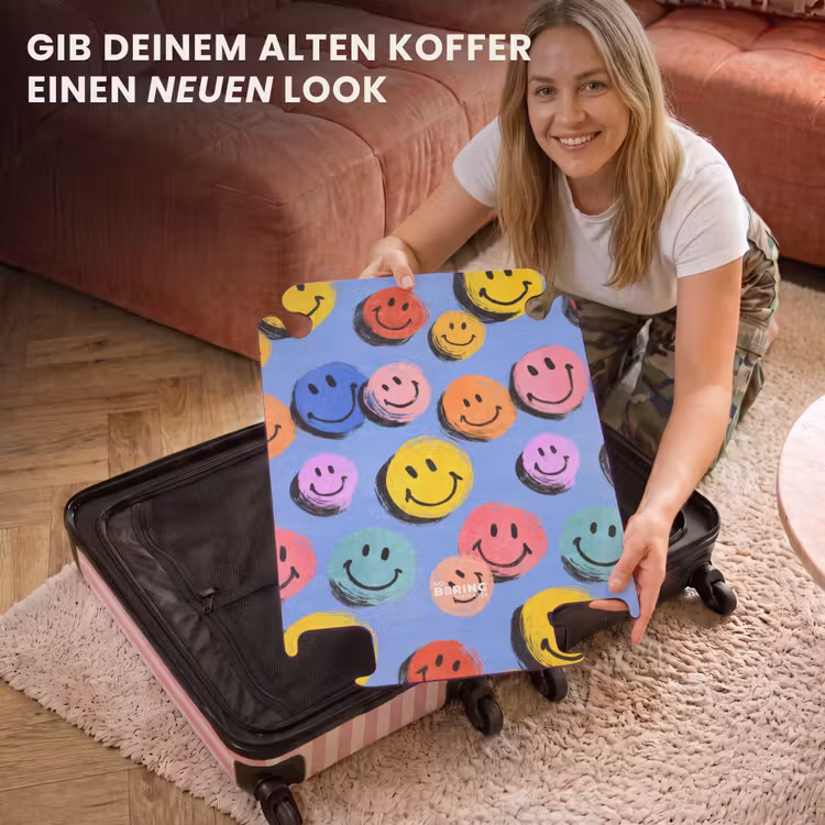 CaseSwap™ - Bunte Smiley-Gesichter auf blauem Hintergrund — 3