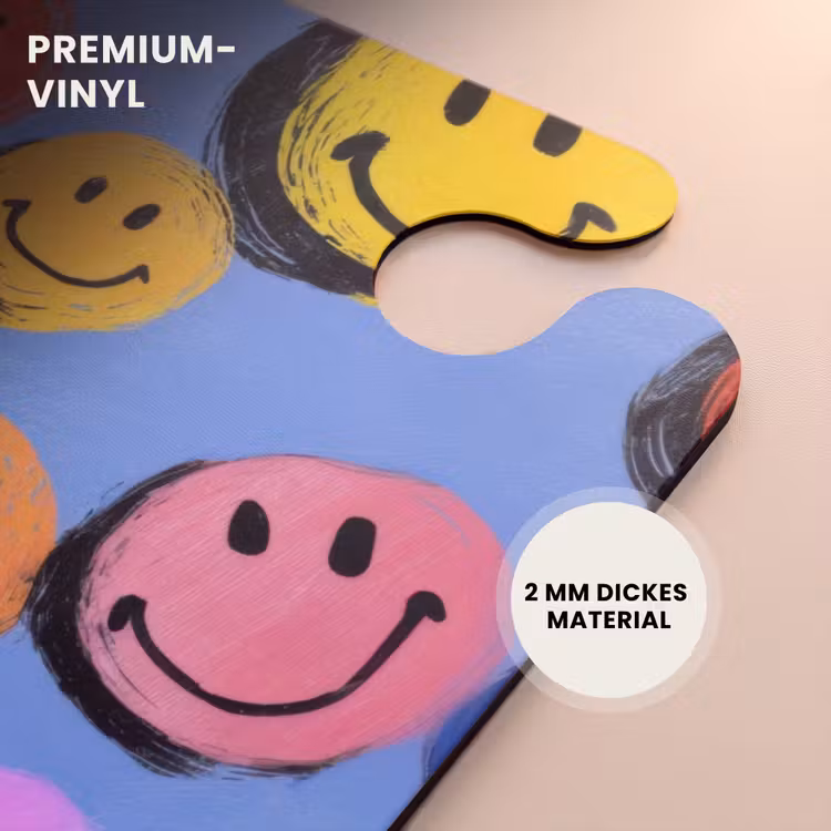 CaseSwap™ - Bunte Smiley-Gesichter auf blauem Hintergrund — 6