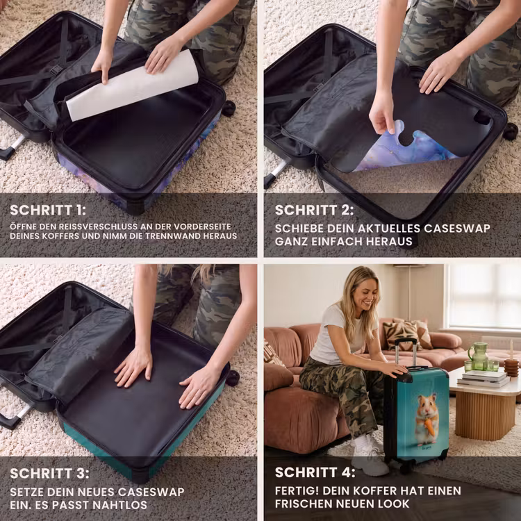 CaseSwap™ - Hamster mit einer Karotte auf blauem Hintergrund — 4