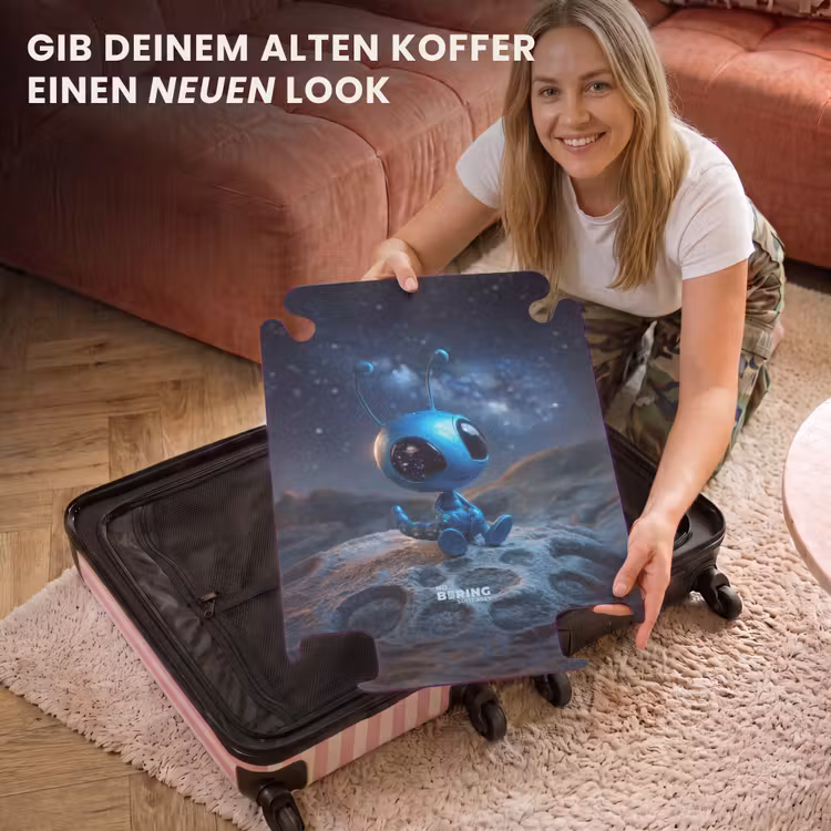 CaseSwap™ - Kleiner blauer Außerirdischer mit Blick auf die Milchstraße — 3