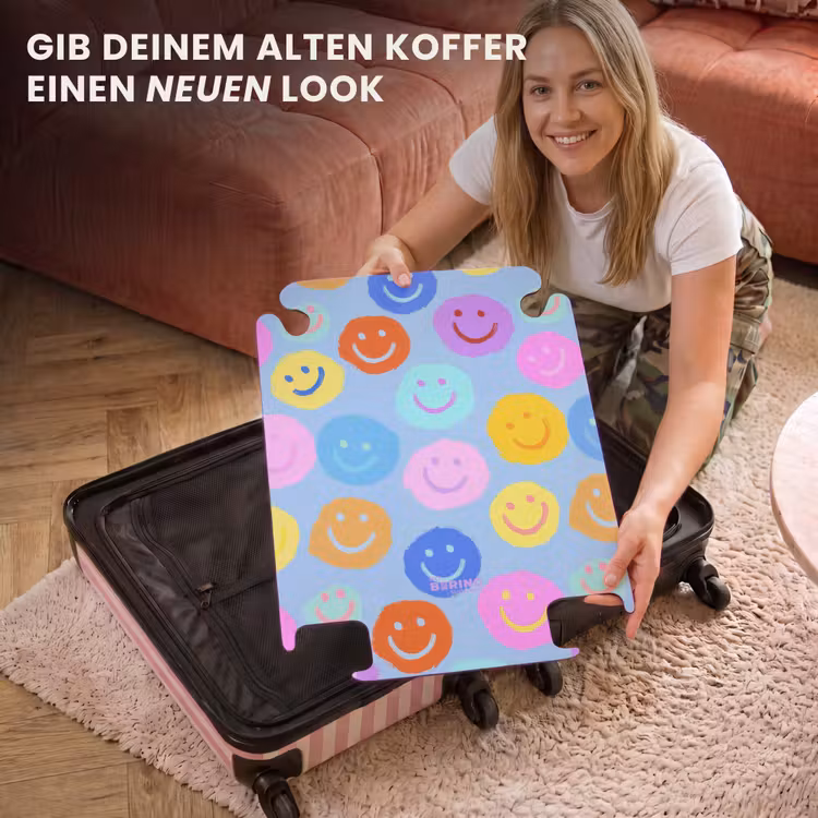 CaseSwap™ - Regenbogen-Smiley-Gesichter auf blauem Hintergrund — 3