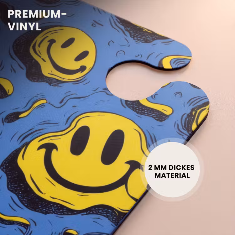 CaseSwap™ - Gelbe verschnörkelte Smiley-Gesichter auf blauem Hintergrund — 6