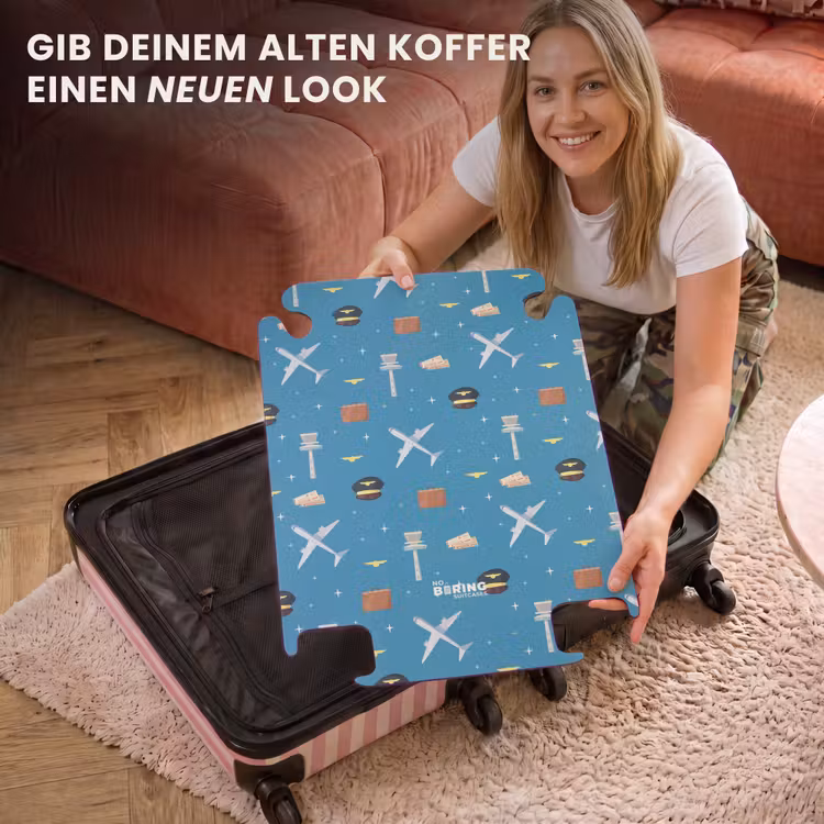 CaseSwap™ - Thema Luftfahrt mit Flugzeugen auf blauem Hintergrund — 3