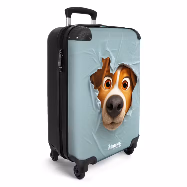 CaseSwap™ - Brauner Hund durch zerrissenes blaues Plastik — 2