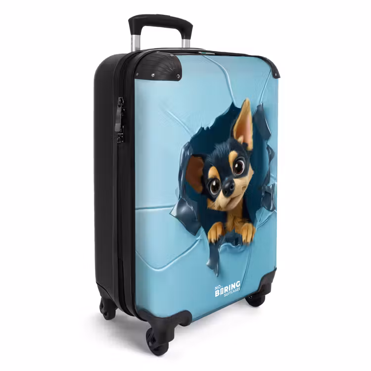 CaseSwap™ - Kleiner Chihuahua steckt den Kopf durch eine blaue Wand — 2