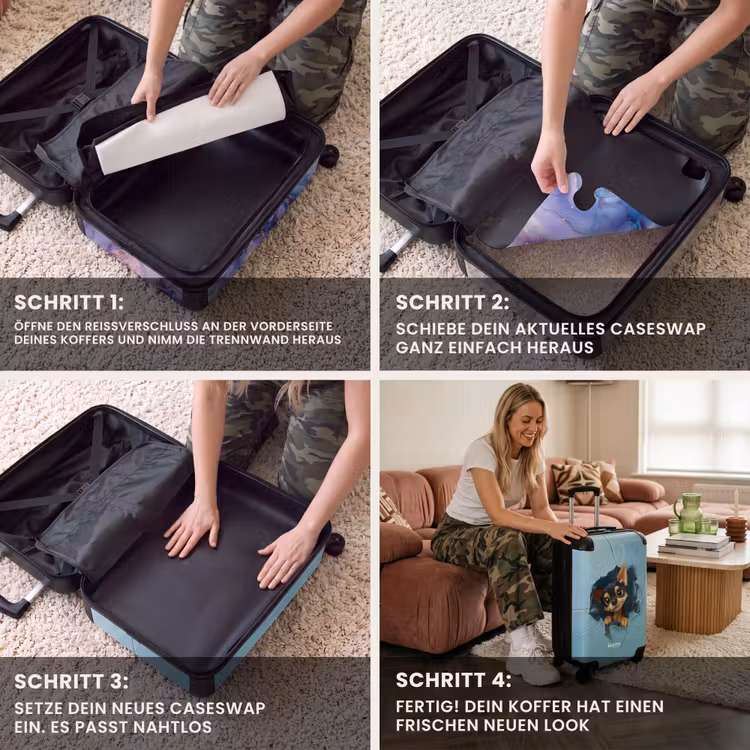 CaseSwap™ - Kleiner Chihuahua steckt den Kopf durch eine blaue Wand — 4