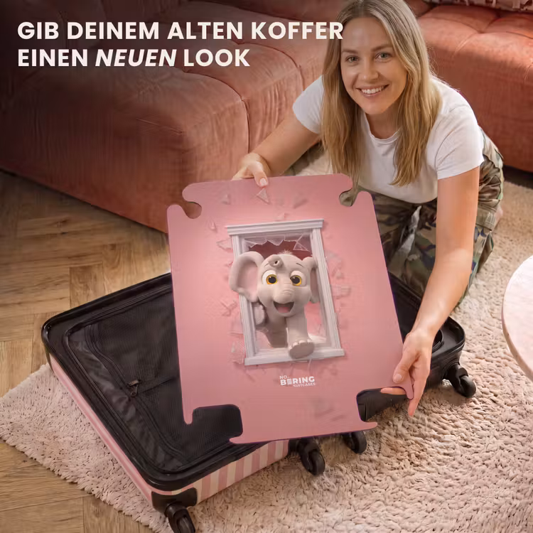CaseSwap™ - Elefant durchbricht rosa Glasfenster — 3