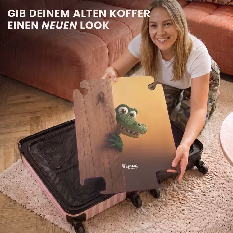 CaseSwap™ - Großäugiges Krokodil hinter Holzwand — 3
