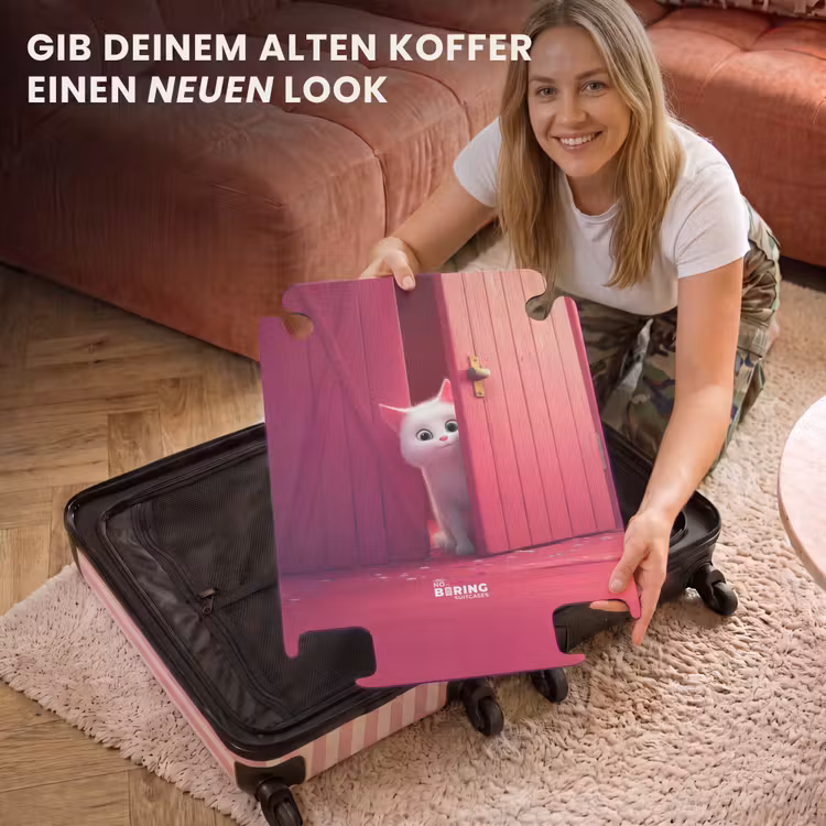 CaseSwap™ - Weiße Katze späht durch rosa Tür — 3