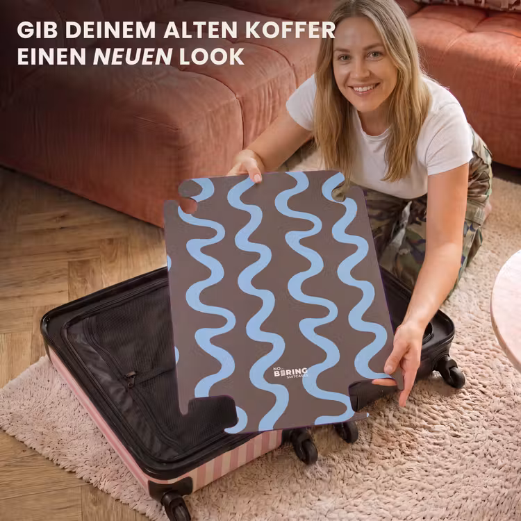 CaseSwap™ - Sich windende Linien - Blau - Braun - Minimalistisch — 3