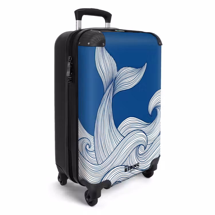 CaseSwap™ - Wal – Schwanz – Wellen – Strichzeichnung – Blau — 2