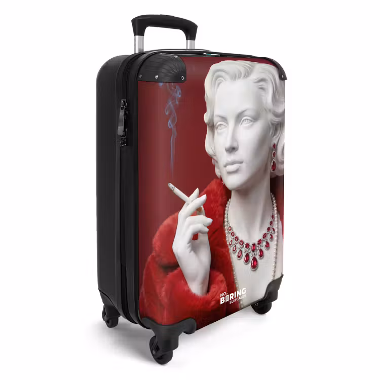 CaseSwap™ - Damen – Pelzmantel – Mode – Klassisch – Rot — 2