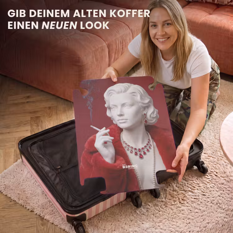 CaseSwap™ - Damen – Pelzmantel – Mode – Klassisch – Rot — 3