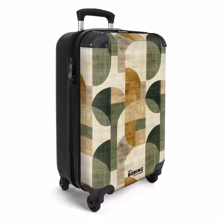 CaseSwap™ - Olivgrün – Geometrisch – Abstrakt – Mid-Century – Leinen – Muster — 2