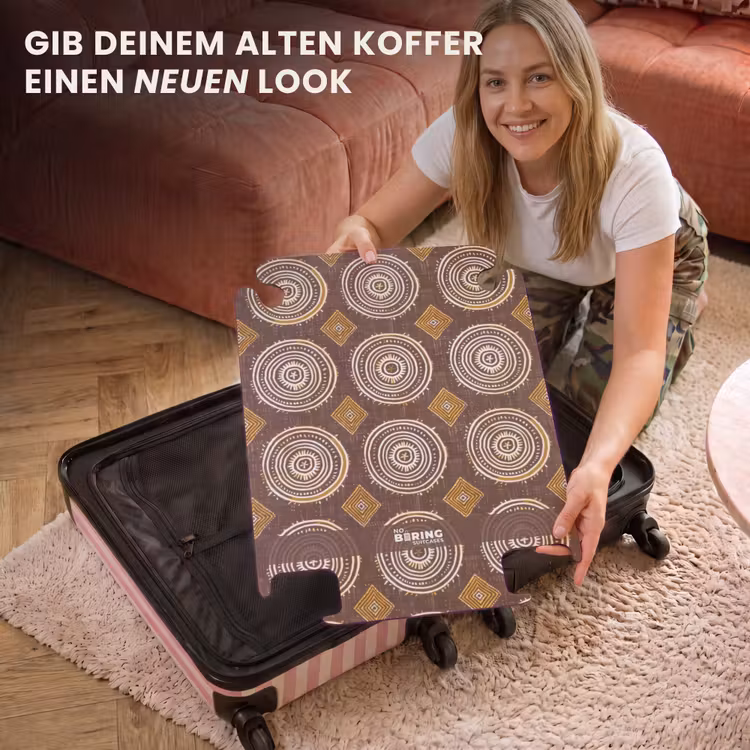 CaseSwap™ - Schokoladenbraun – Ethno – Tribal – Kreise – Muster — 3