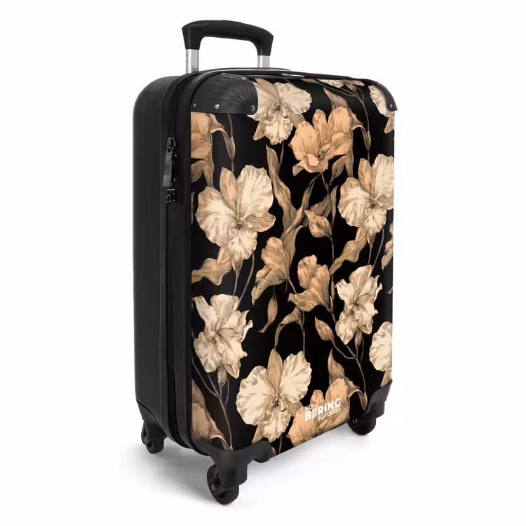 CaseSwap™ - Orchideen – Strichzeichnung – Muster – Beige – Schwarz — 2
