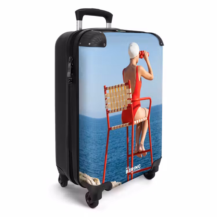 CaseSwap™ - Frau – Meer – Küste – Fernglas – Rot — 2