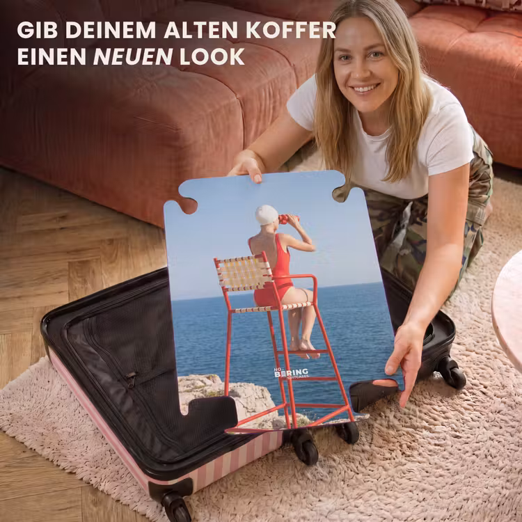 CaseSwap™ - Frau – Meer – Küste – Fernglas – Rot — 3