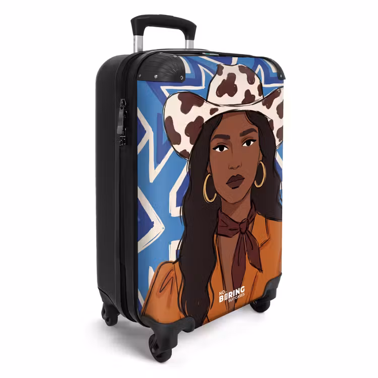 CaseSwap™ - Frau – Cowboyhut – Porträt – Modern – Blau — 2