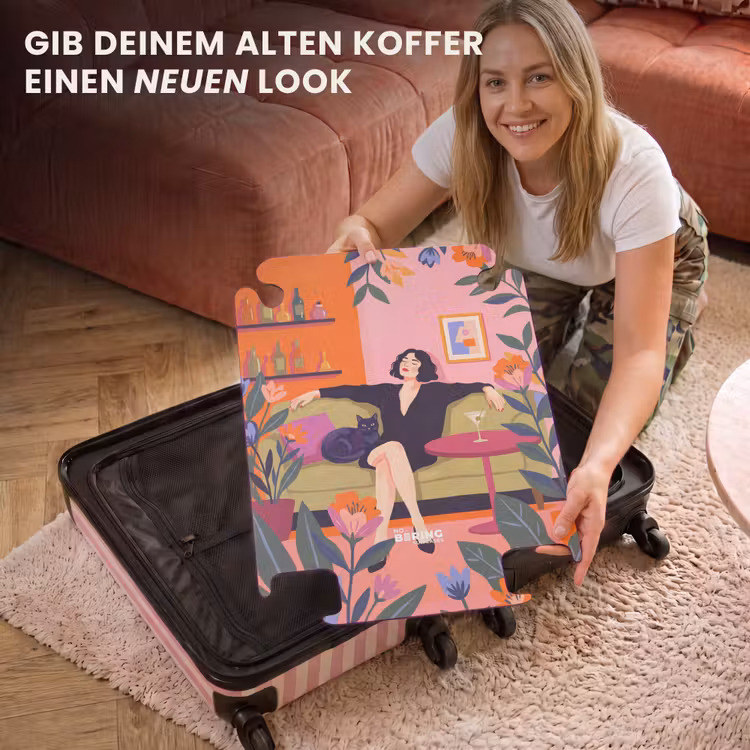 CaseSwap™ - Frau – Katze – Inneneinrichtung – Modern – Farbenfroh — 3