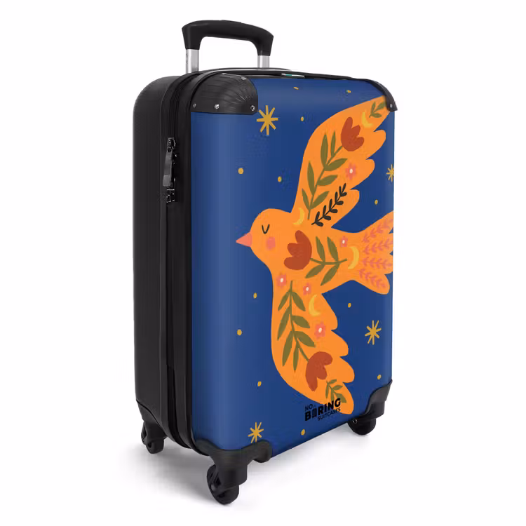 CaseSwap™ - Vogel – Blumen – Dekorativ – Orange – Blau — 2