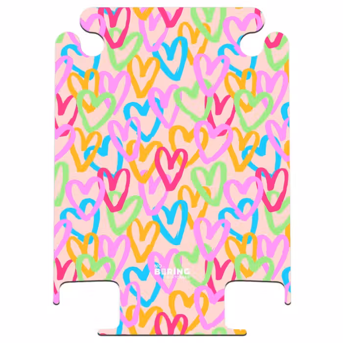CaseSwap™ - Buntes Herzmuster auf Pastellrosa