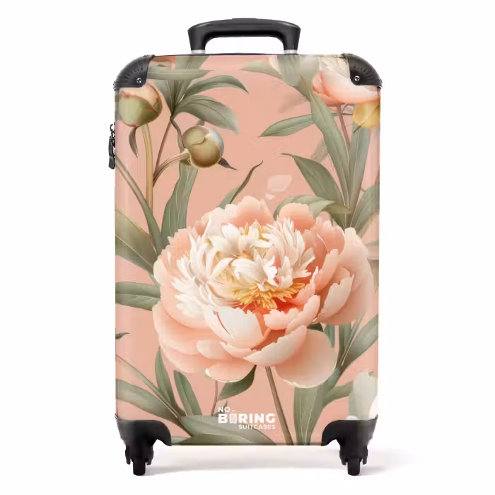 Koffer - Vintage Blumen - Pfingstrosen zartrosa