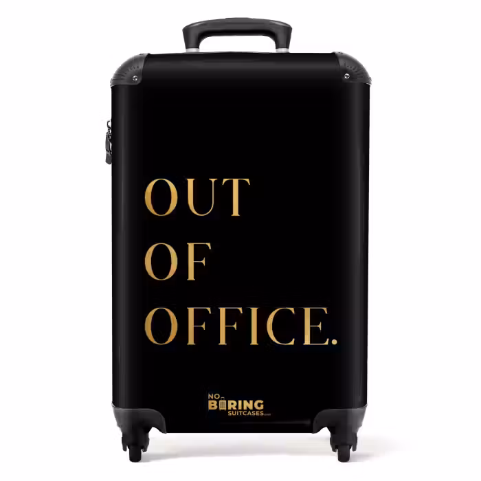 Koffer - Zitate - Außer Haus - Gold - Urlaub - Schwarz