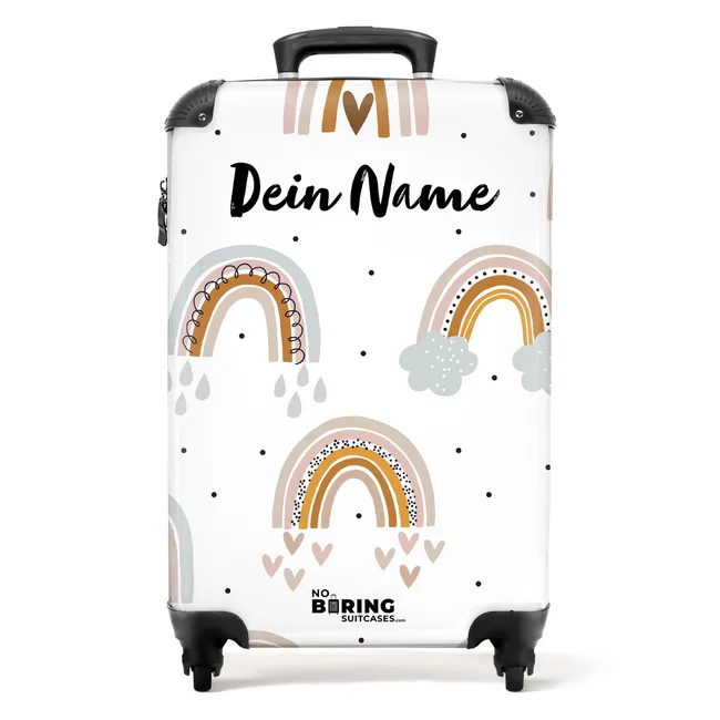 Koffer mit Name - Regenbogenregen