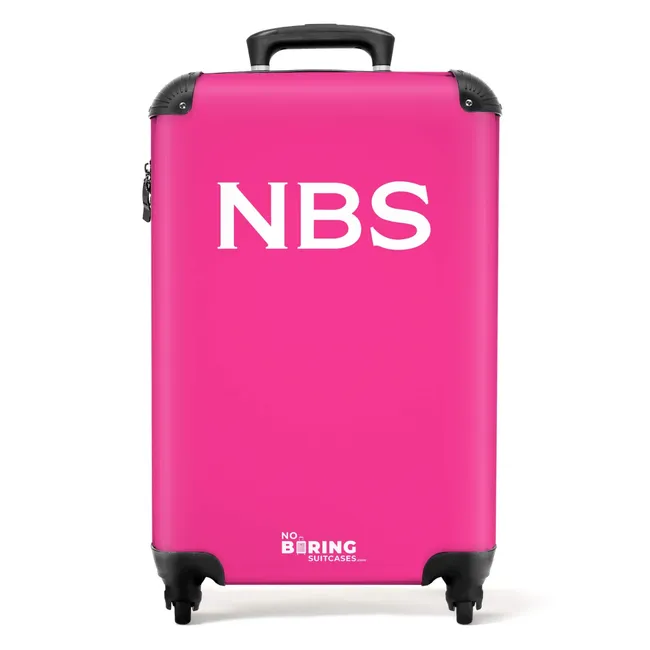 Koffer mit Name - Rosa mit weißen Buchstaben